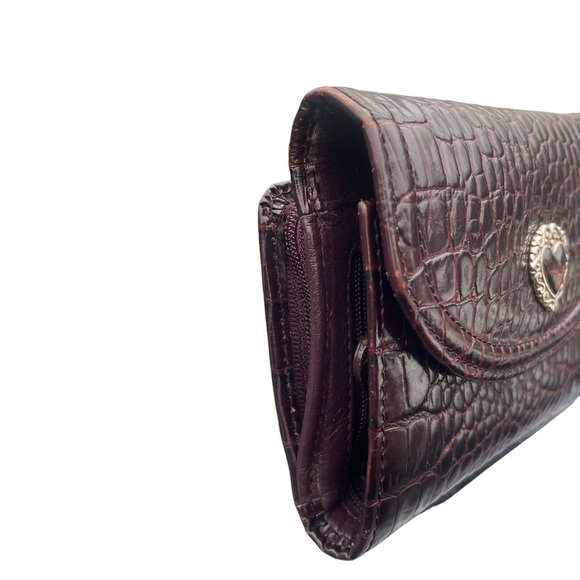 Brighton Brown/Burgundy Colored Trifold Compact Wallet - Picture 3 of 12